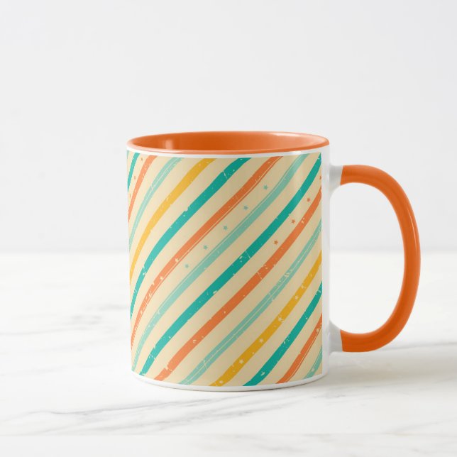 Taza Modelo rayado del grunge retro (Derecha)