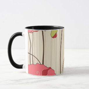 Taza Modelo retro de las amapolas