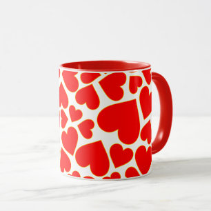 Taza Modelo rojo inconsútil de la forma del corazón