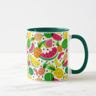 Taza Modelo rojo y amarillo de la fruta tropical