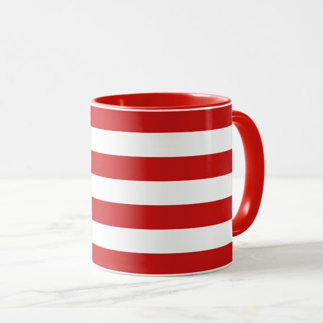 Taza Modelo rojo y blanco de la raya (Anverso derecho)