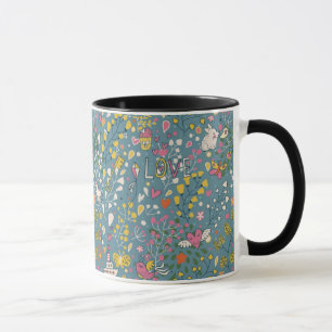 Taza Modelo romántico abstracto con el dibujo animado