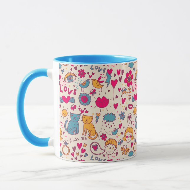 Taza Modelo romántico colorido (Izquierda)