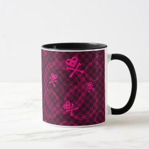 Taza Modelo rosado de Emo con los círculos