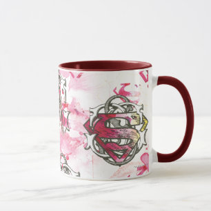 Taza Modelo rosado de la tinta de Supergirl
