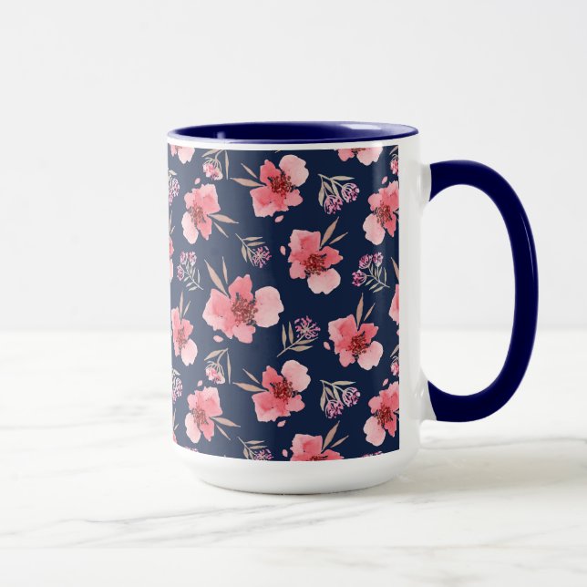 Taza Modelo rosado oscuro de la acuarela (Derecha)