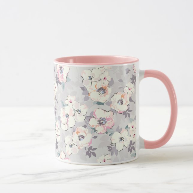 Taza Modelo rosado suave de la acuarela (Derecha)