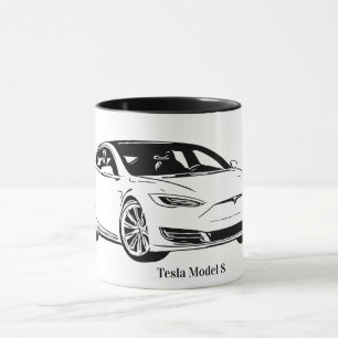 Taza Modelo S Coche negro y blanco
