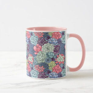 Taza Modelo suculento colorido