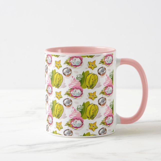 Taza Modelo texturizado carta blanca de la fruta (Derecha)