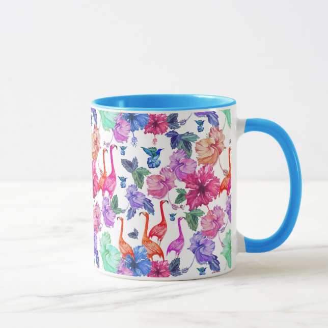 Taza Modelo tropical de la acuarela (Derecha)