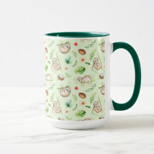 Taza Modelo tropical de la pereza del coco