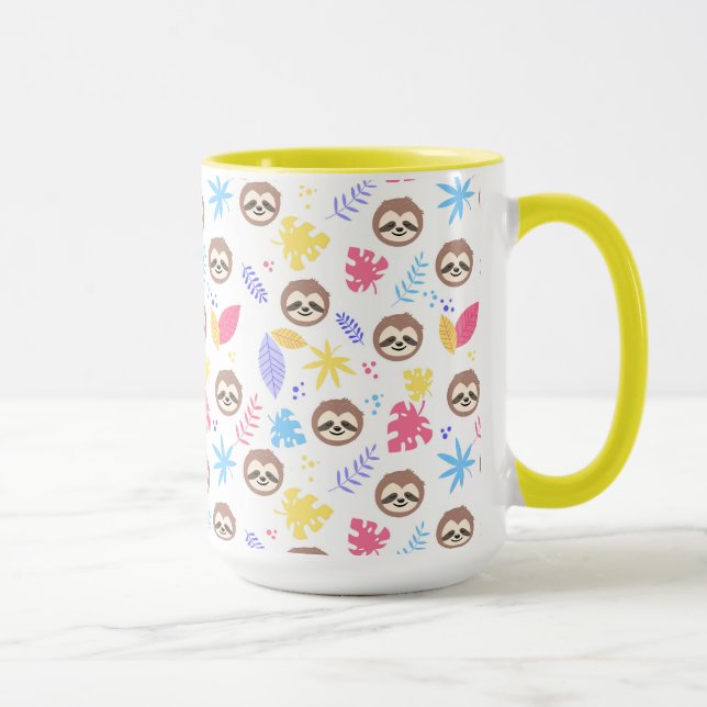 Taza Modelo tropical de la pereza y de las hojas (Derecha)