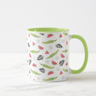 Taza Modelo tropical de la sandía y del cocodrilo
