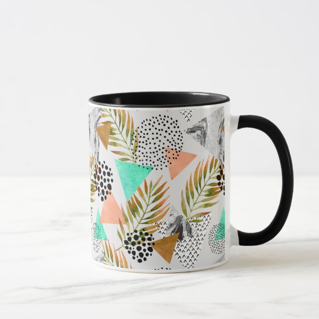 Taza Modelo tropical geométrico abstracto de la hoja (Derecha)