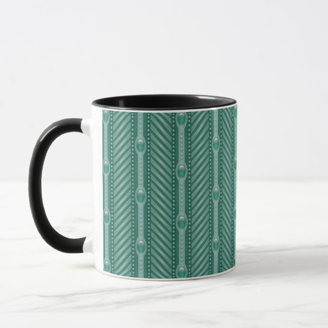 Taza Modelo verde azulado ornamental (Izquierda)