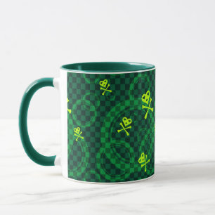 Taza Modelo verde de Emo con los círculos