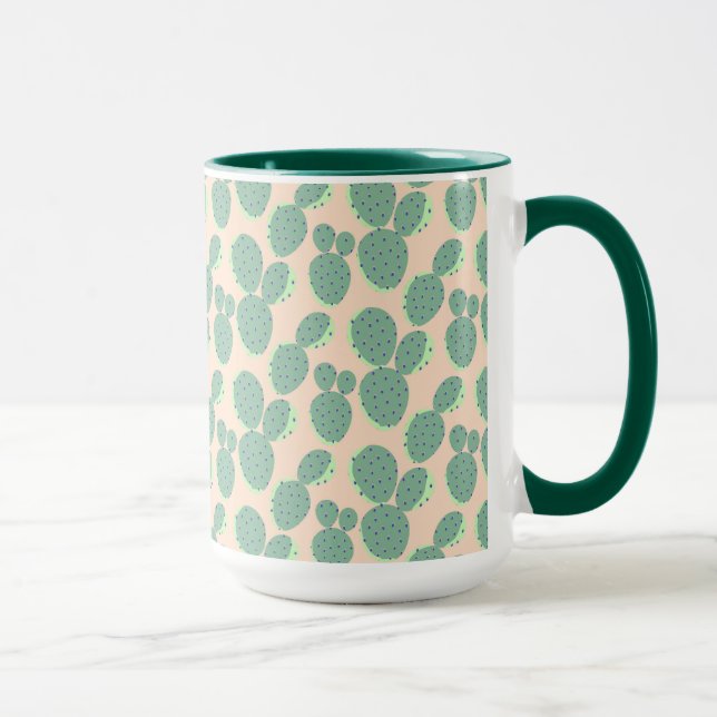 Taza Modelo verde y rosado del cactus (Derecha)