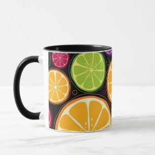 Taza Modelo y fondo anaranjados