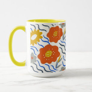 Taza Modern Abstract Flowers Vibrant Wavy