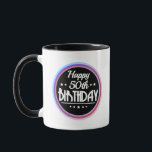 Taza Modern Abstract Happy 50th Birthday<br><div class="desc">Modern Abstract Happy 50th Birthday. 50th birthday gift for women and men who are young at heart and still look good. Great gift for someone turning 50. 50th Birthday Gift idea for father, mother, husband, wife, brother or sister. Funny gift for all who look better than ever. Get this for...</div>