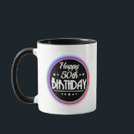 Taza Modern Abstract Happy 50th Birthday<br><div class="desc">Modern Abstract Happy 50th Birthday. 50th birthday gift for women and men who are young at heart and still look good. Great gift for someone turning 50. 50th Birthday Gift idea for father, mother, husband, wife, brother or sister. Funny gift for all who look better than ever. Get this for...</div>