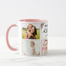 Taza Modern Best Nana Custom Photo Collage Name Heart 
