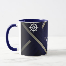 Taza Modern Blue Royal Caribbean Cruise White Text