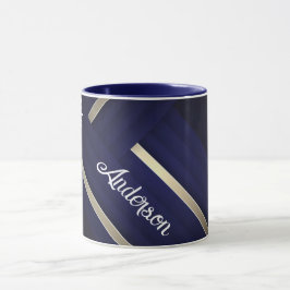 Taza Modern Blue Royal Caribbean Cruise White Text