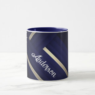 Taza Modern Blue Royal Caribbean Cruise White Text