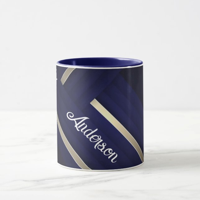 Taza Modern Blue Royal Caribbean Cruise White Text (Centro)