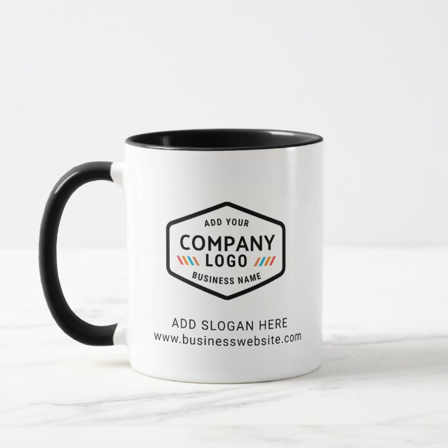 Taza Modern Business Logo Company Website Employee Swag (Izquierda)