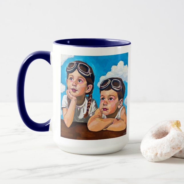 Taza Modern Cherub Painting - Rembrandt Inspired Art (Con donut)