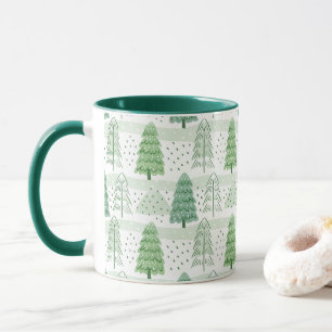 Taza Modern Christmas Trees Pattern