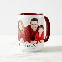 Taza Modern Custom Family Photo & Text 