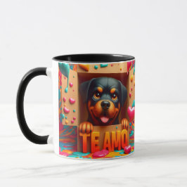 Taza Modern Cute Dog Te Amo Valentines Day