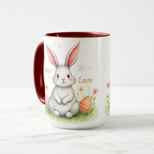 Taza Modern Cute Easter Bunny And Eggs Collection (Anverso izquierdo)
