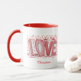 Taza Modern Cute Love Typography Custom Name
