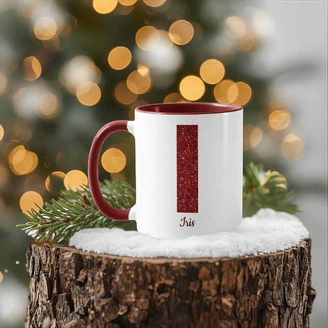 Taza Modern Glitter Monogram I Mug with Name (Subido por el creador)