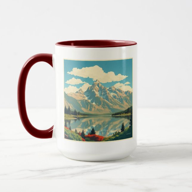 Taza Modern Grand Teton Alpine Zen Personalized (Izquierda)