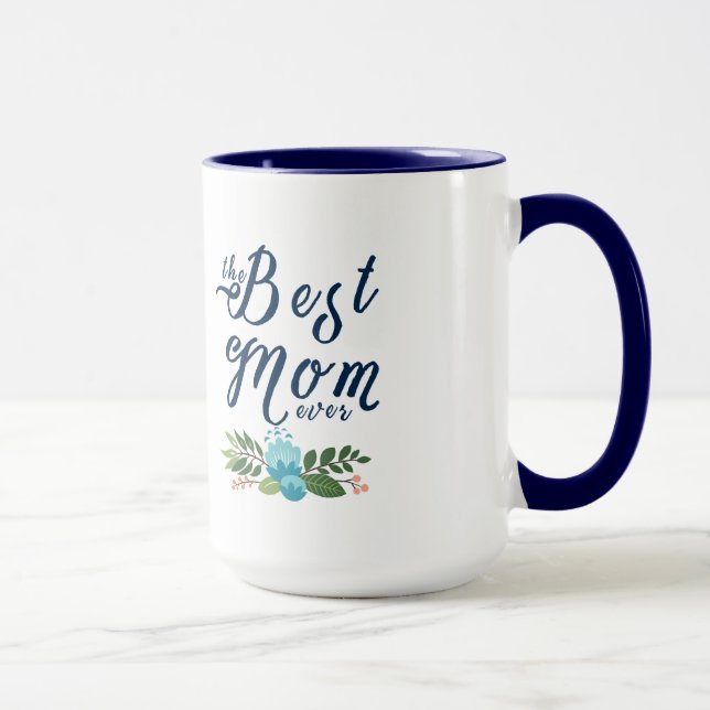 Taza Modern La Mejor Mamá De La Historia - Blue Text &  (Derecha)