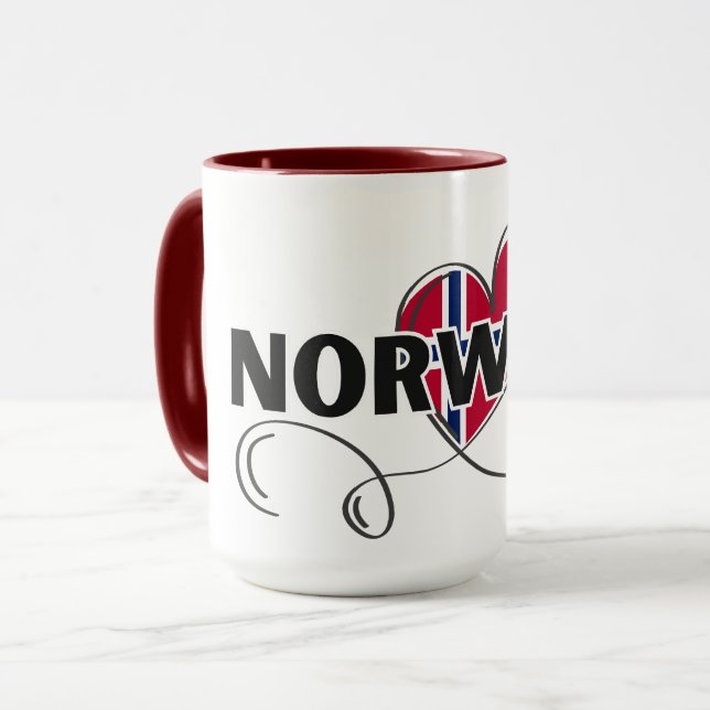 Taza Modern Love Noruega Bandera Escandinavia Souvenir (Anverso izquierdo)