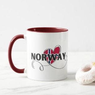 Taza Modern Love Noruega Bandera Escandinavia Souvenir