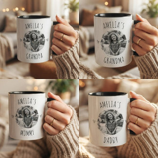 Taza Modern Mom Dad Grandma Grandpa Aunt Custom Photo