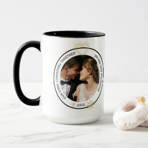 Taza Modern Mr. and Mrs Couple Name Navidades