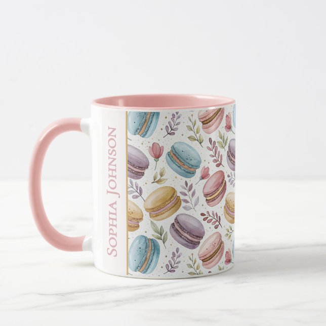Taza Modern Personalized Macaron Desserts (Izquierda)