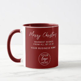 Taza Modern Personalized Merry Christmas Business Logo