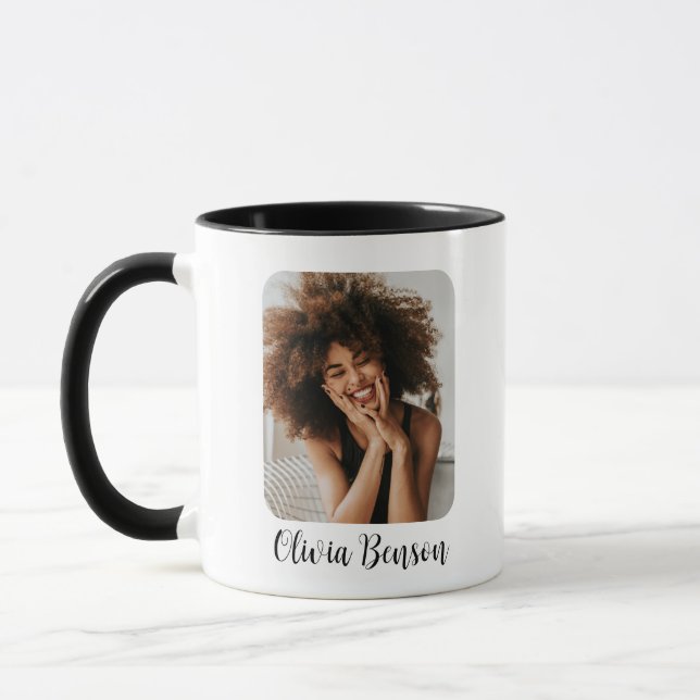 Taza Modern Personalized Photo and Name Create your own (Izquierda)