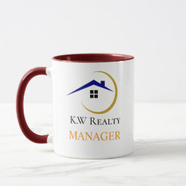 Taza Modern Real Estate white and gold custom logo 