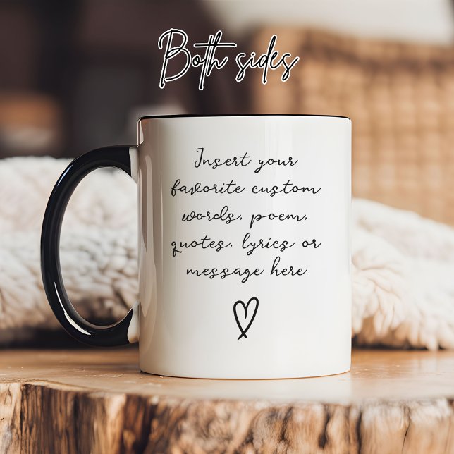 Taza Modern Script Custom Birthday Graduation Message (Custom Message Mug – Christmas, Mother's Day, Birthday & Graduation Gift for Women or Men)